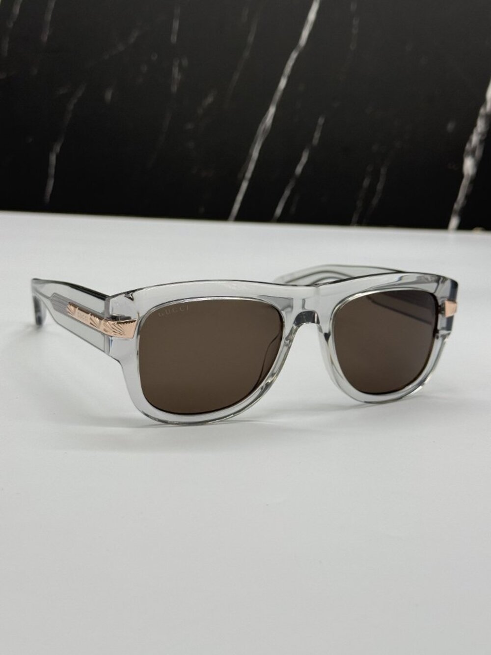 NEW GUCCI GG1517S 006 CLEAR BROWN MEN SUNGLASSES GUCCI - Picture 4 of 10
